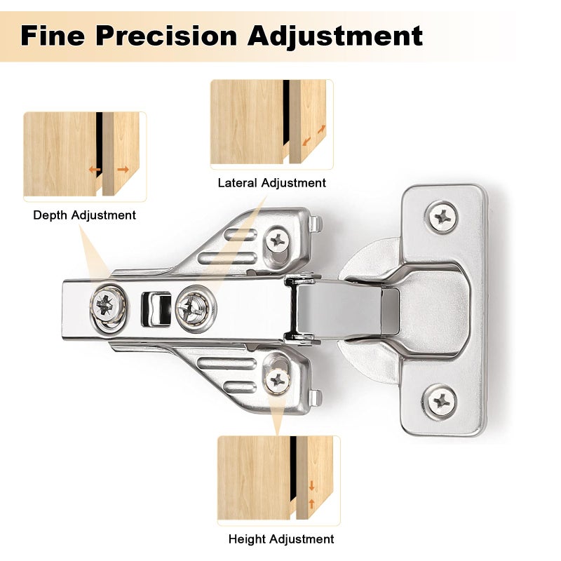 Probrico Full Overlay Soft Closing Clip On Face Frame Mounting Cabinet Hinges,1 Pair - Image 4
